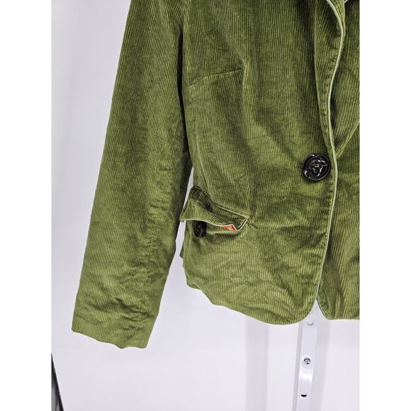 Vintage Y2K Talbots Womens Sz 4 Single Button Corduroy Blazer Jacket Green - Picture 2 of 4
